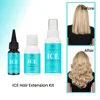 Hot Selling 20ml Cold Building Waterproof Ice Hair Extension Adhesive Kit OEM Human Hair Hair Glue Gel Activator Remover Kit 1
