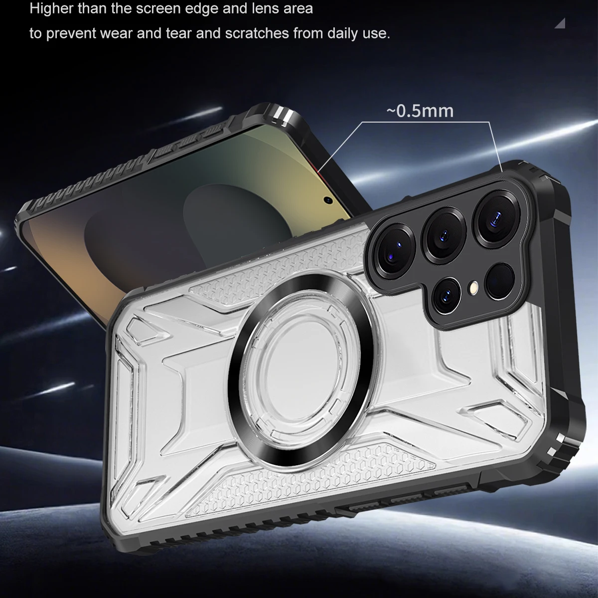 Magnetic Shockproof Anti-Slip Clear Case with MagSafe and All-Round Camera Protection