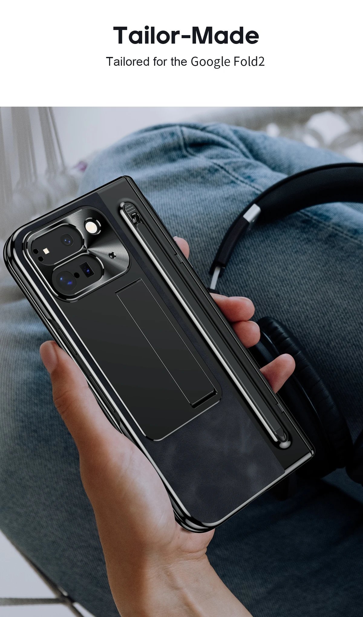 Custodia in pelle retrò Custodia Flip Cover in pelle per Goole 9 Pro Fold con slot per penna Supporto per telefono Pellicola protettiva in vetro per schermo_voghion.com