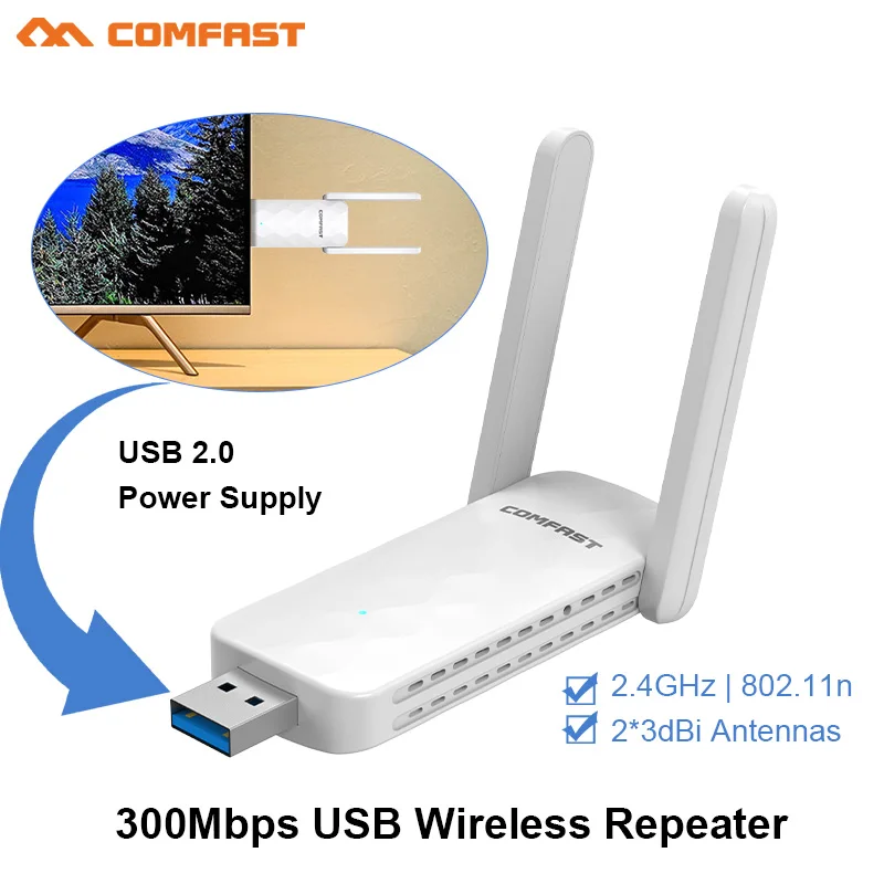 Usb 300mbps Wireless Repeater Router Acces Point Repeater Wifi - 300mbps Usb -