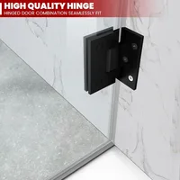 28" W*72" H, Frameless Shower Door in Matte Black, 5/16"(8mm) Clear Tempered Glass Hinged Shower Door with Seal Strip and Handle 2