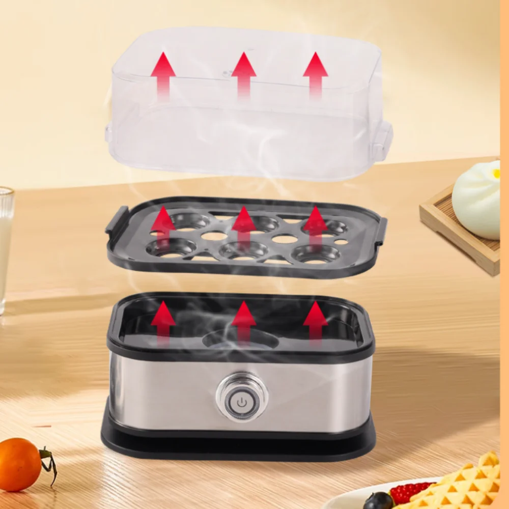 DayPlus Egg Boiler, 6 Eggs Capacity Cooker for Soft,Multi-use Space Saving Food Steamer for Corn, Vegetable, Dumplings 3
