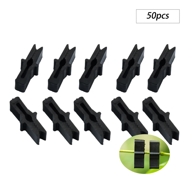 50 Dcs Fekete Film Rögzítése A Klip Műanyag Ellenálló Napfényhez És Az Eső Üvegházhatású Bilincs 26 X10,5 Mm Csúszó Rögzítéséhez - Image 2