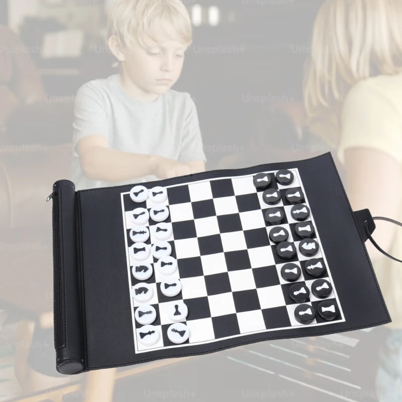 

Кожаная турнирная шахматная доска с акриловыми шахматными фигурами, Нескользящий коврик для шахматной доски