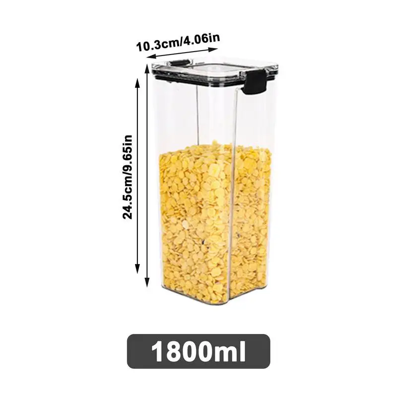 Airtight Food Storage Containers Flour Containers With Lids Airtight BPA  Free Transparent Stackable Kitchen Canisters For Cereal - AliExpress