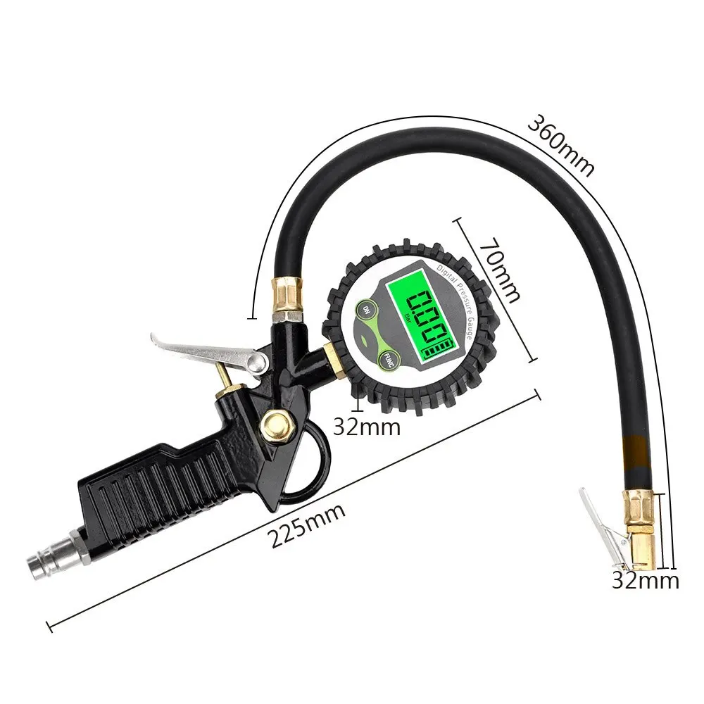 Car tire pressure monitor digital LCD display for auto car bike motor LED backlight vehicle tester EU tire air pressure inflator gauge