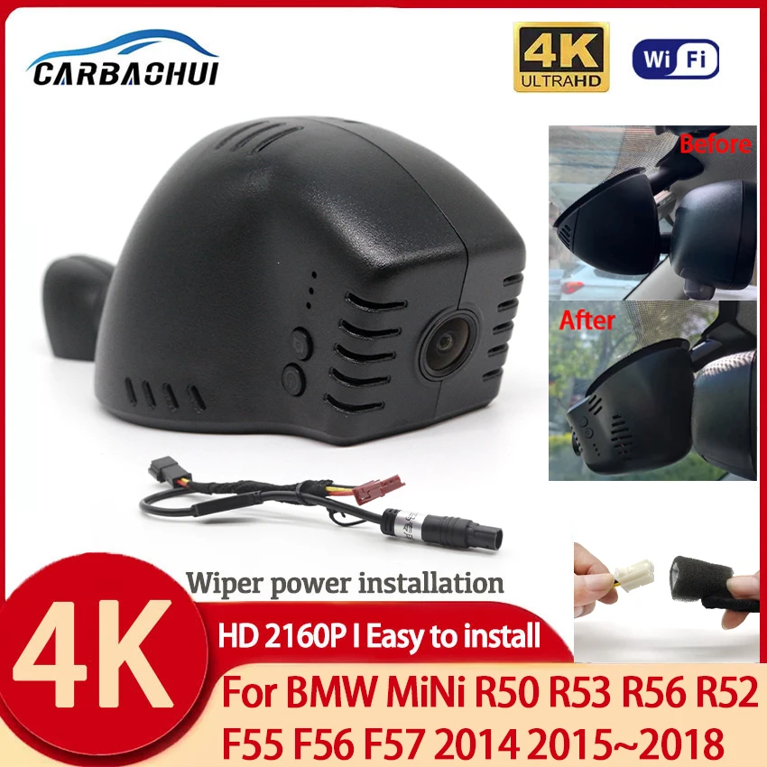 

Easy to install Driving Recorder WiFi DVR Auto Parts For BMW MiNi R50 R53 R56 R52 F55 F56 F57 2014 2015~2018 Car Dash Cam UHD 4K