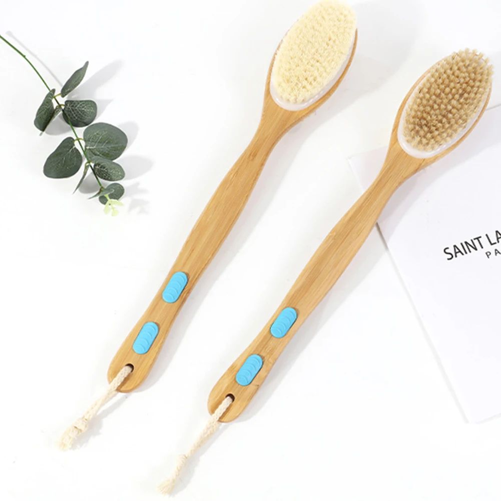 Long Handle Soft Bristles Shower Brush Dry Skin Exfoliating Double-sided Bath Back Massage Brush Skin Care Cleaning Tool 3
