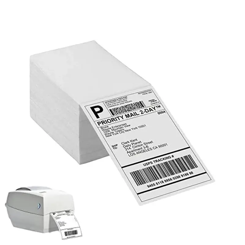 

Shipping Label Paper Fold Direct Thermal Address Shipping Postage Barcodes Strong Stickiness 500 Labels Per Stack Mailing Tool