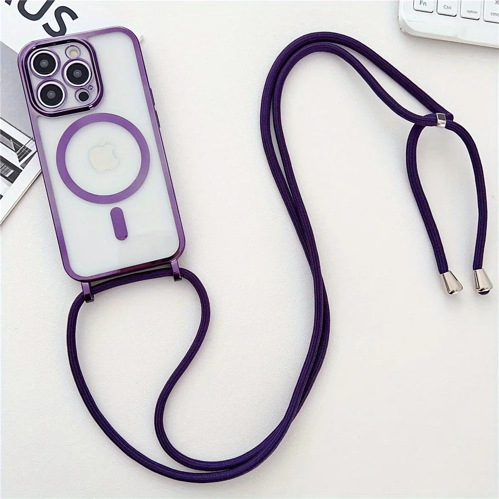 Crossbody Lanyard Plating Phone Case Image 4