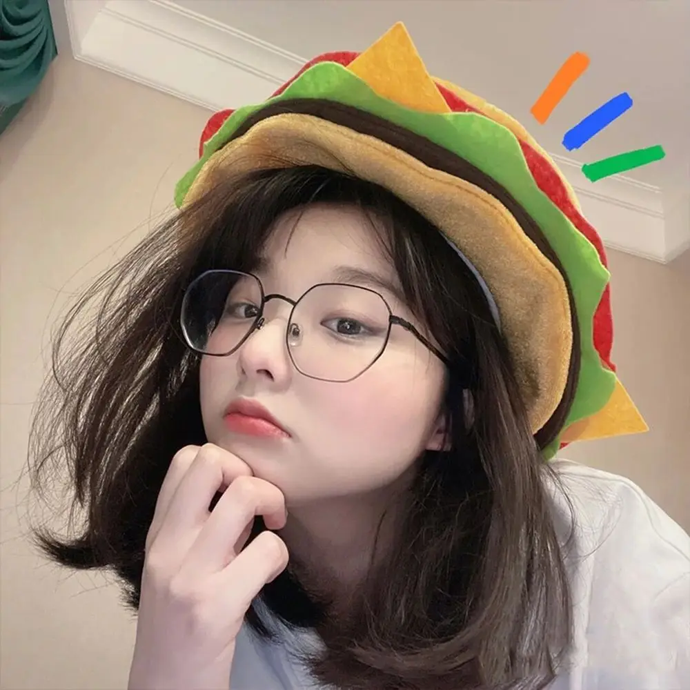 Creativity Decorative Burger Hat Comfortable Cute Burger Headgear Unisex Funny Performance Prop Hat Party Costume Accessories