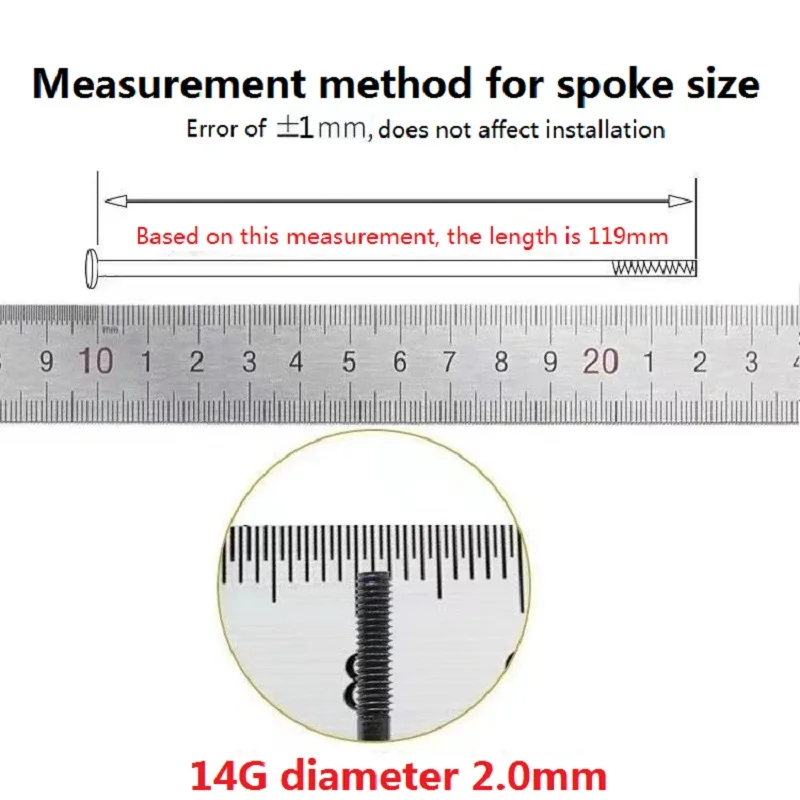 Bicycle spokes stainless steel spokes MTB 14G 2.0mm straight head straight pull round silver wire bicycle parts