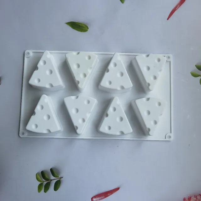 8 Lyuk 3D Sajt Alakú Szilikon Penész Mousse Sütemény Csokoládé Fondant Desszert Tészta Sütő Kiegészítők Torta Díszítő Szerszámok - Image 3