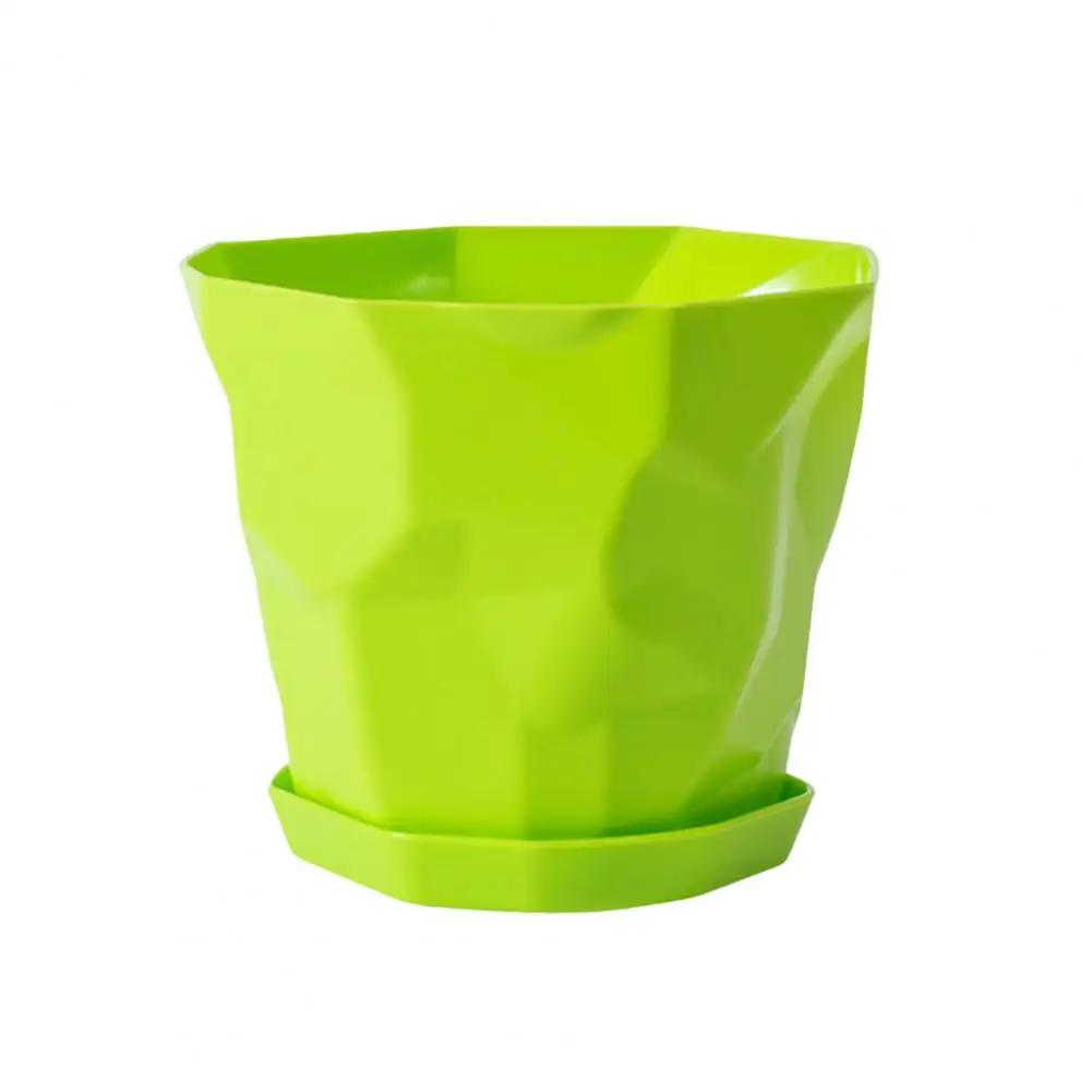 Flowerpot Durable Stable Decorative Breathable Succulents Nursery Garden Planter with Tray for Home - 4