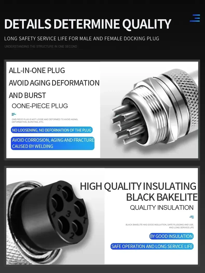 5/10/20Set GX12 GX16 GX20 2 3 4 5 6 7 8 9 10 12 14 15 Pin Male&Female Docking Aviator Aviation Plug Socket Circular Connector