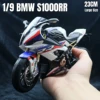 1/9 BMW S1000RR Racing Toy Motorcycle For Children Diecast Metal Large Size Model Super Racing Lightable Collection Gift For Boy 1