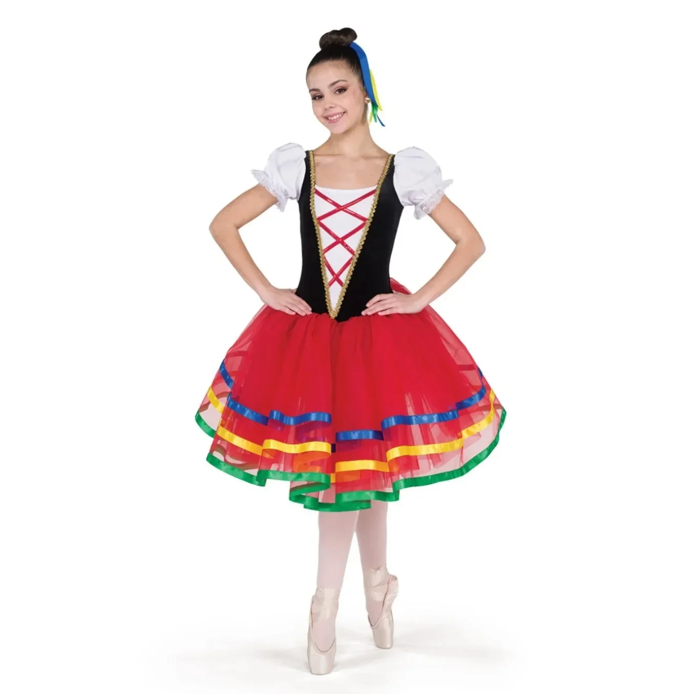 

Girls Ballet Dress Red Spanish Skirt Ballerina Dance Costume Kids Women Professional Long Stage Performance Elegant Clothing