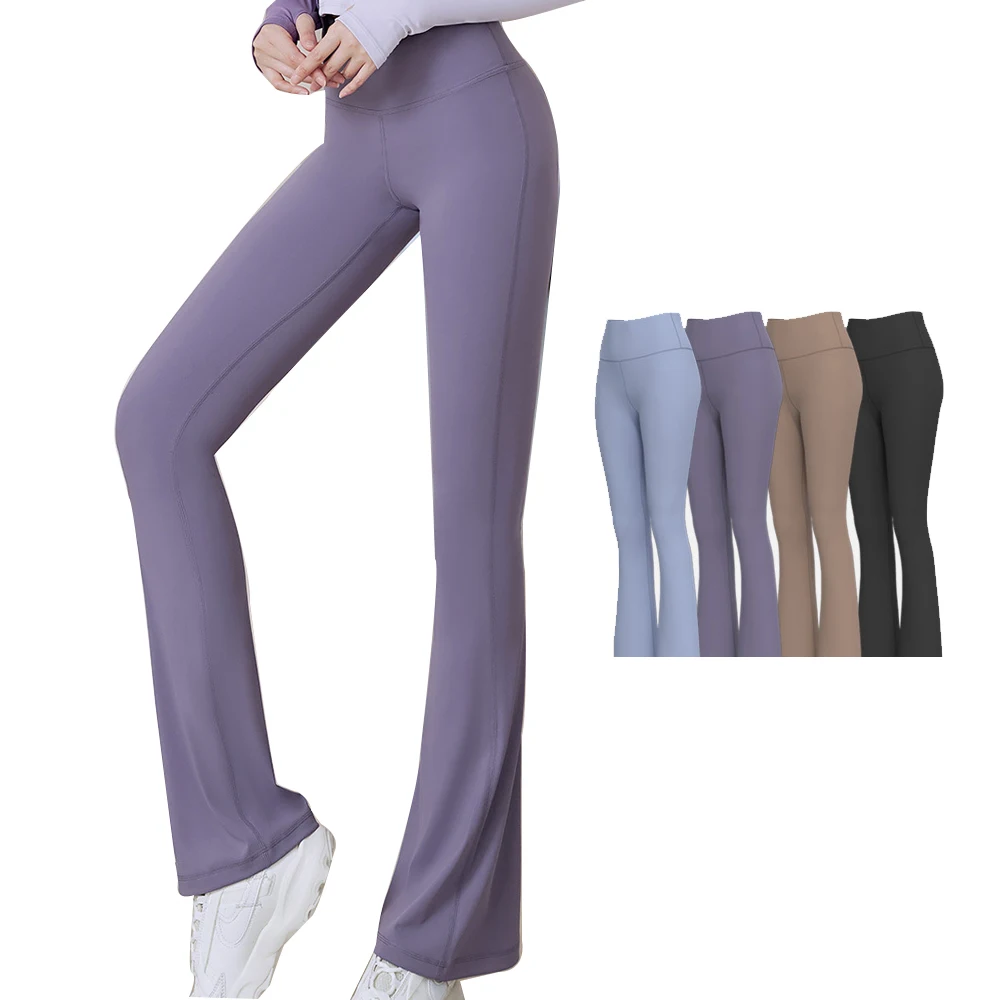 Elegant Flare Yoga Pants Women High Waist Leggings Quick Dry Slim Gym