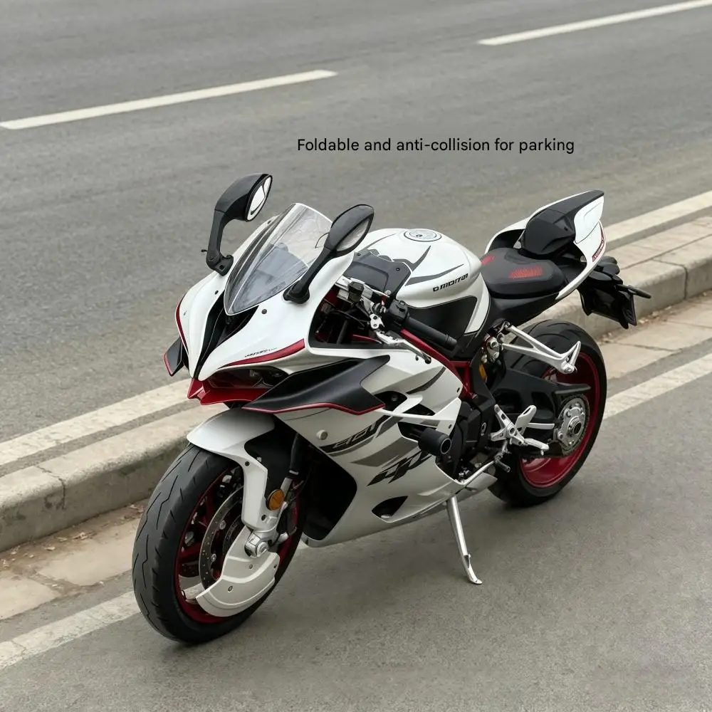 QJMOTOR SRK921RR 호환, 고화질 광시야 접이식 백미러, 비파괴 설치 가능.