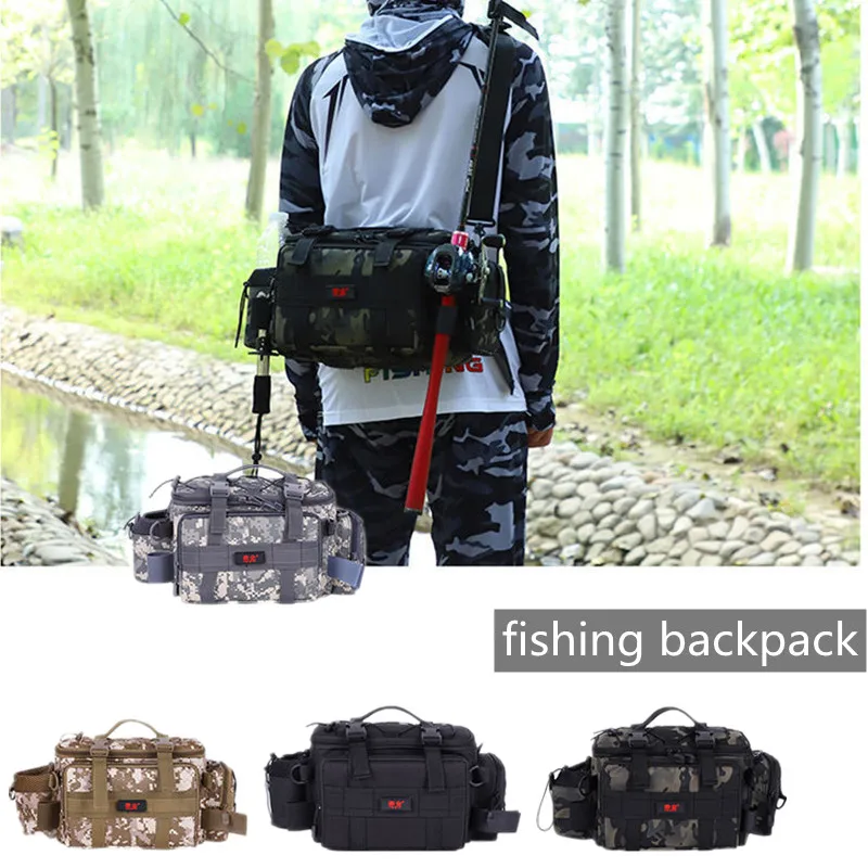 

Multifunctional waterproof fishing bag outdoor sports waist bag bait fishing rod equipment storage bag single messenger bag