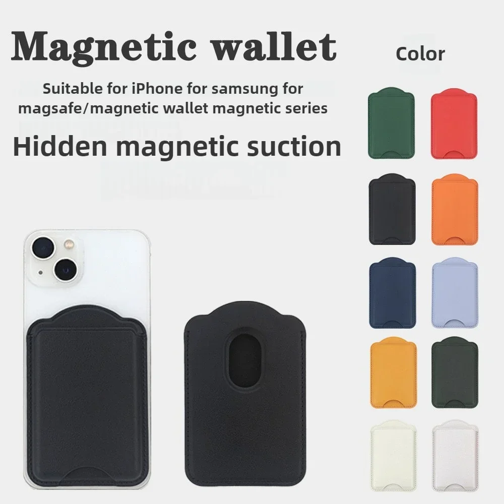 Magsafe Magnetic Leather Wallet Card Holder Case - Universal Smartphone Accessory