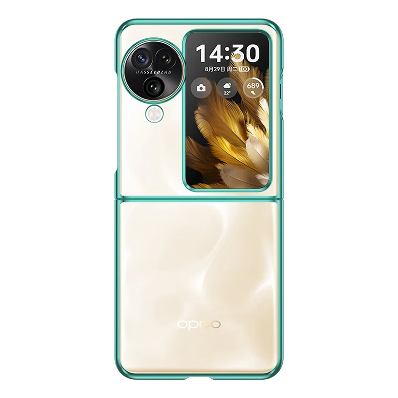 

Case For OPPO Find N3 Flip Pc Transparent Plaiting Bumper Hard Case For OPPO Find N3 Flip Back Cover