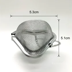 Oval Heart Sphere Shape Stainless Steel Mesh Ball Tea and Spice Infuser with Chain (Heart)