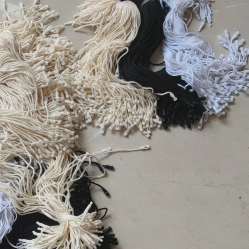 1000PCS 8 inches Cotton Tag Strings Hang Tags cords Garment Snap Lock Pin Loop Tie Fasteners