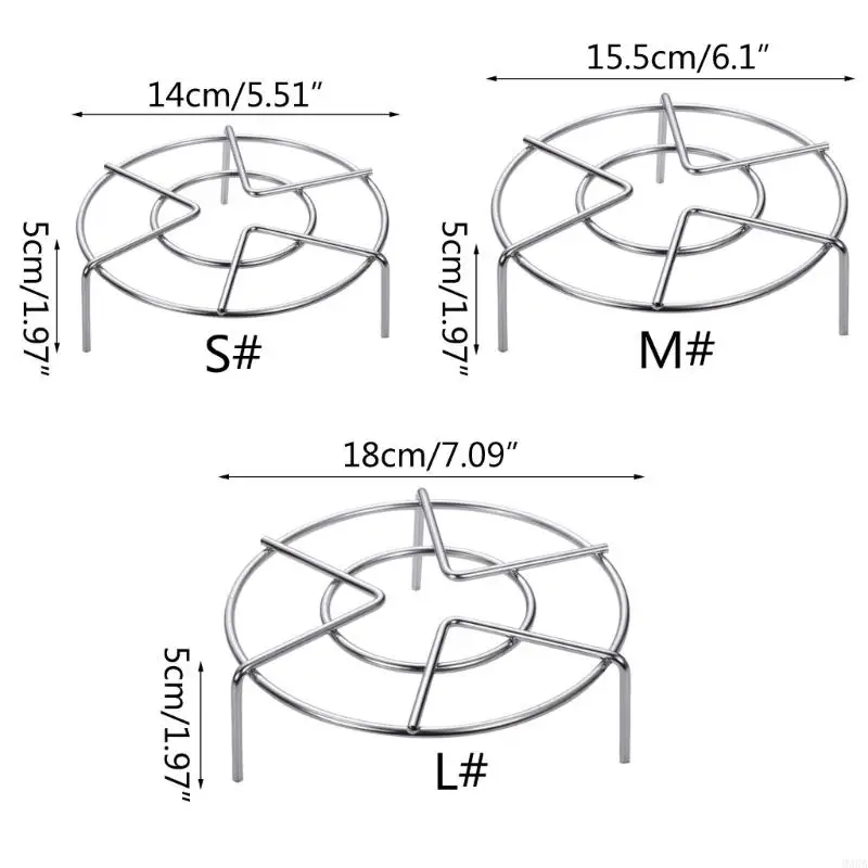 M3GA Stainless Steel Round Pot Rack Dumplings Steaming Tray Tableware Stand for Kitchen Cooking Accessories