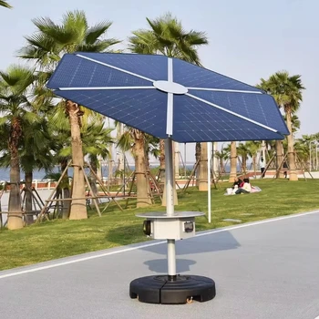 Outdoor Parasol Sunflower Solar Panels 600 Watts Power Plant Energy System Home On/Off Grid Full Set with Storage Box