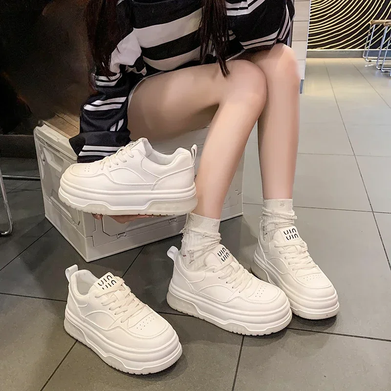 

BCEBYL New Winter Casual Fashion Solid Color Lace-up Elevated Velvet Lining Warm Comfortable and Elegant Women's Shoes