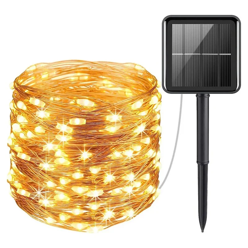 Solar String Lights 1Pack 100/200 LED Solar String Lights Outdoor Waterproof With 8 Modes Twinkle Fairy Light For Garden Camping Wedding Party Decor