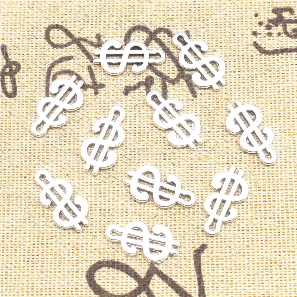 

Jewlery Trendy Diy Craft Charms Dollar Amulet Antique Silver Color Jewelry Making Pendant 9x17mm 20pcs