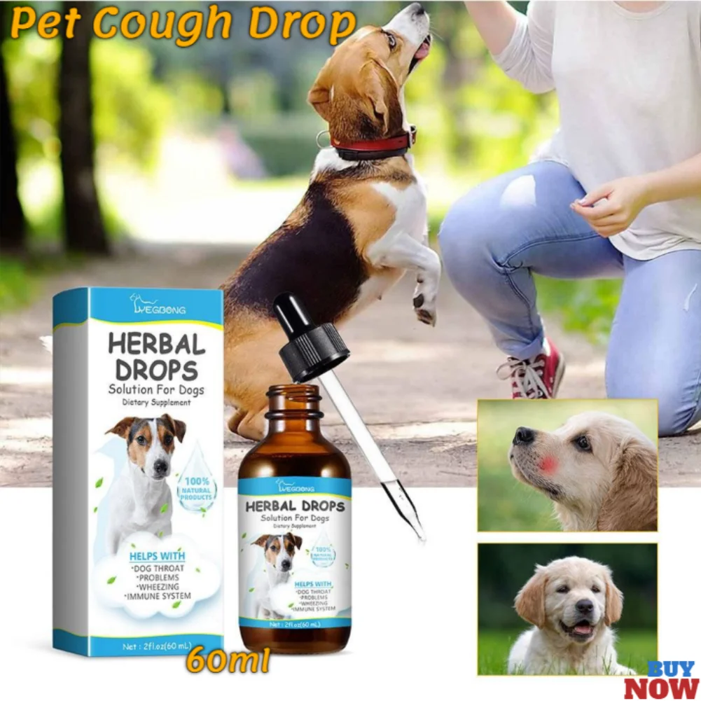 Dog Cough Drop Wet Medicine Sore Throat Soother Sneezing Cough Relief Anti Inflammation Itching Relief Natural Pet Cough Liquid_voghion.com