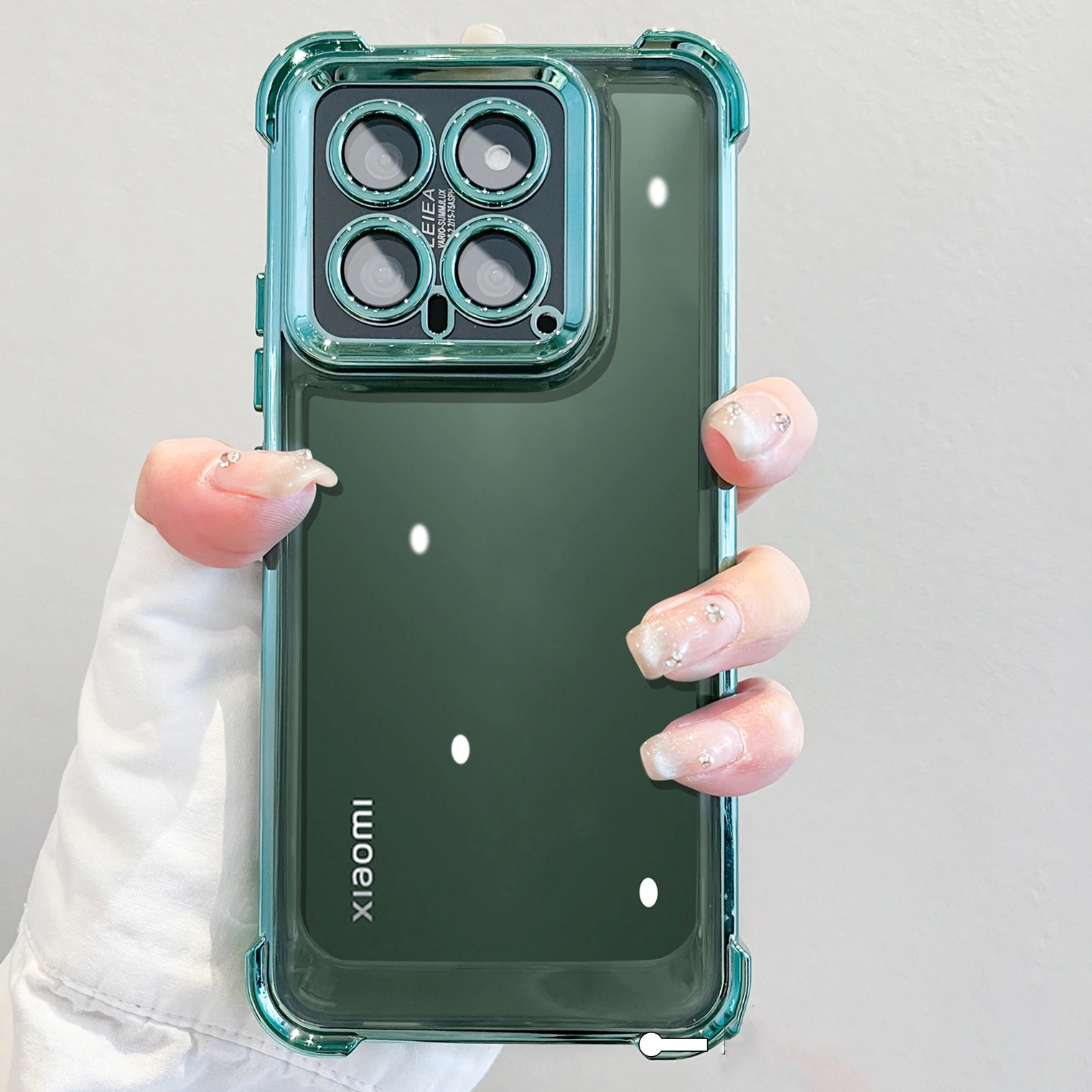 Luxury Plating Armor Transparent Phone Case with Silicone TPU Bumper