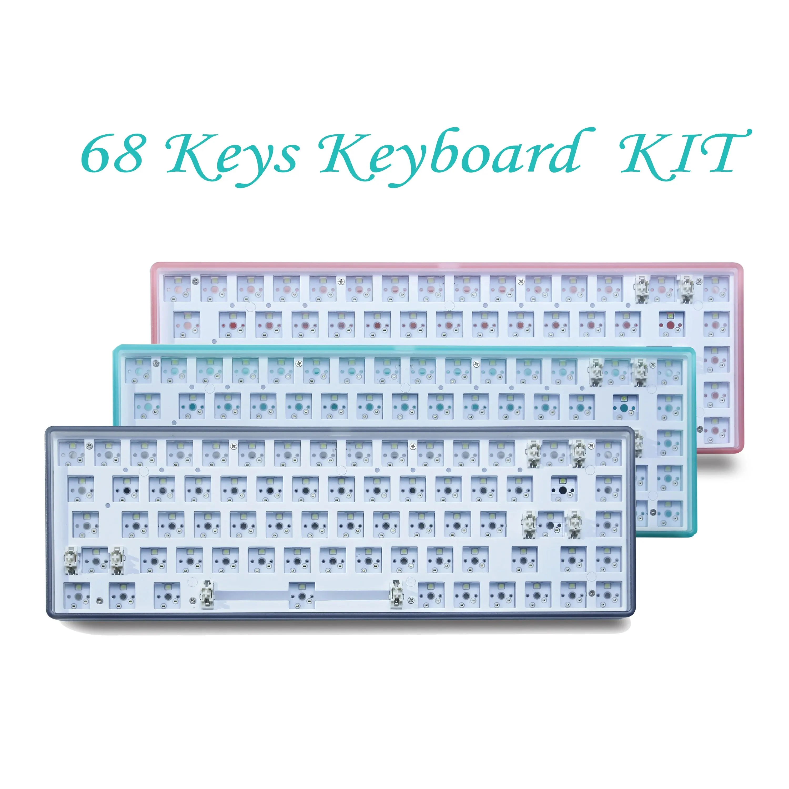 Novice 68key 3-mode Hot Swap White Light Mechanical Keyboard Kit 2.4Ghz ...