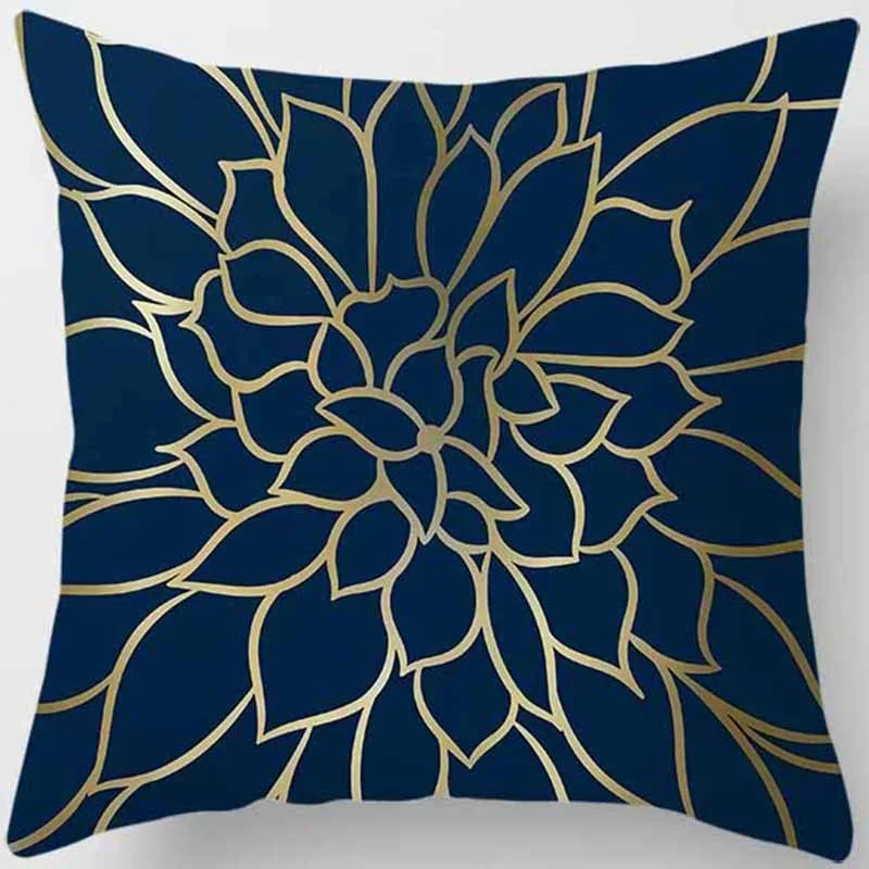 Home Decor Blue themed Patterns: Abstract & Nature Designs Pattern Cushion Cover Suitable for Sofa Bedroom Car Pillow Cover 3