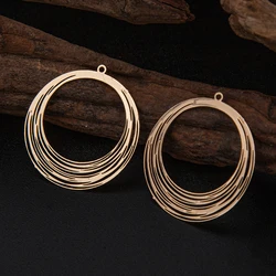 Elegant Hollow Round Filigree Charms - Set of 10 (Light Gold)
