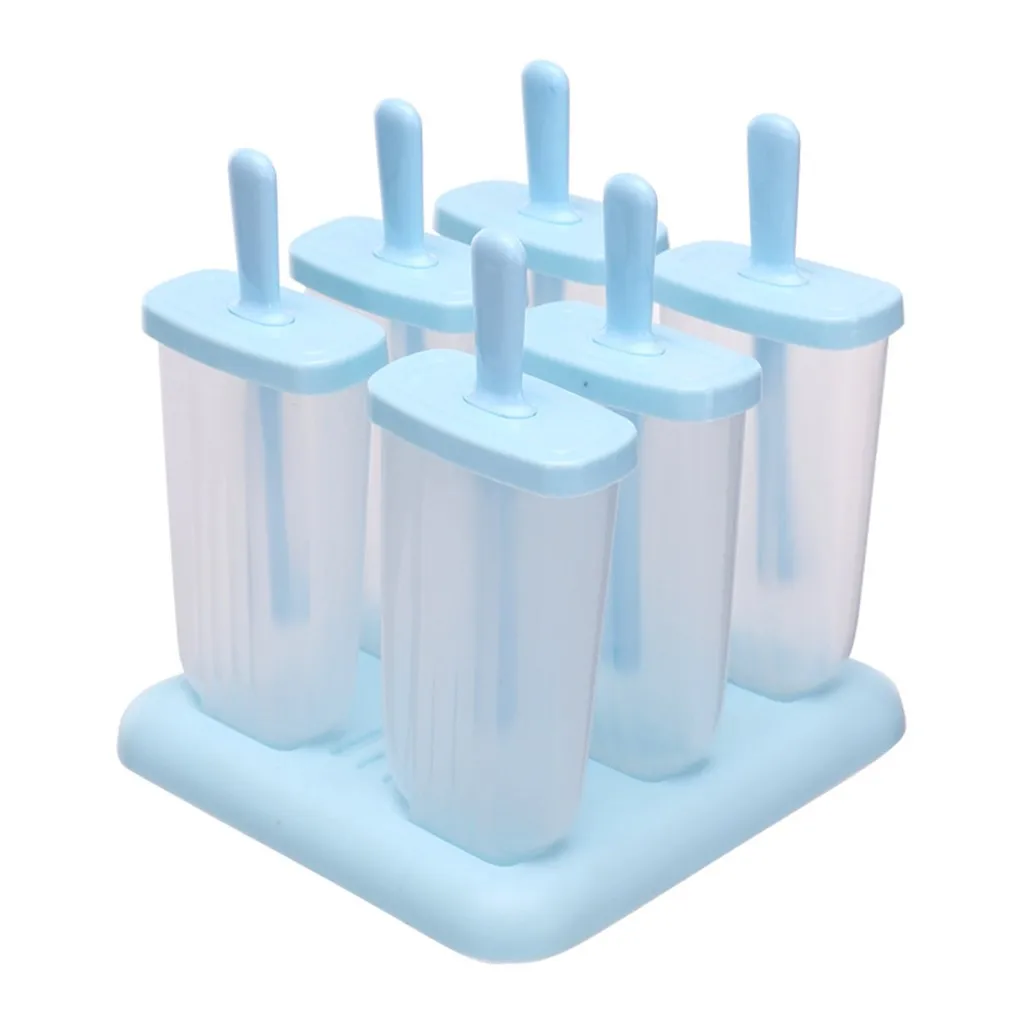 Ice Mold DIY Ice Cream Mold Dessert Ice Cream Popsicle Stick Kitchen 6PC/1 Set Circular With Lid Tray