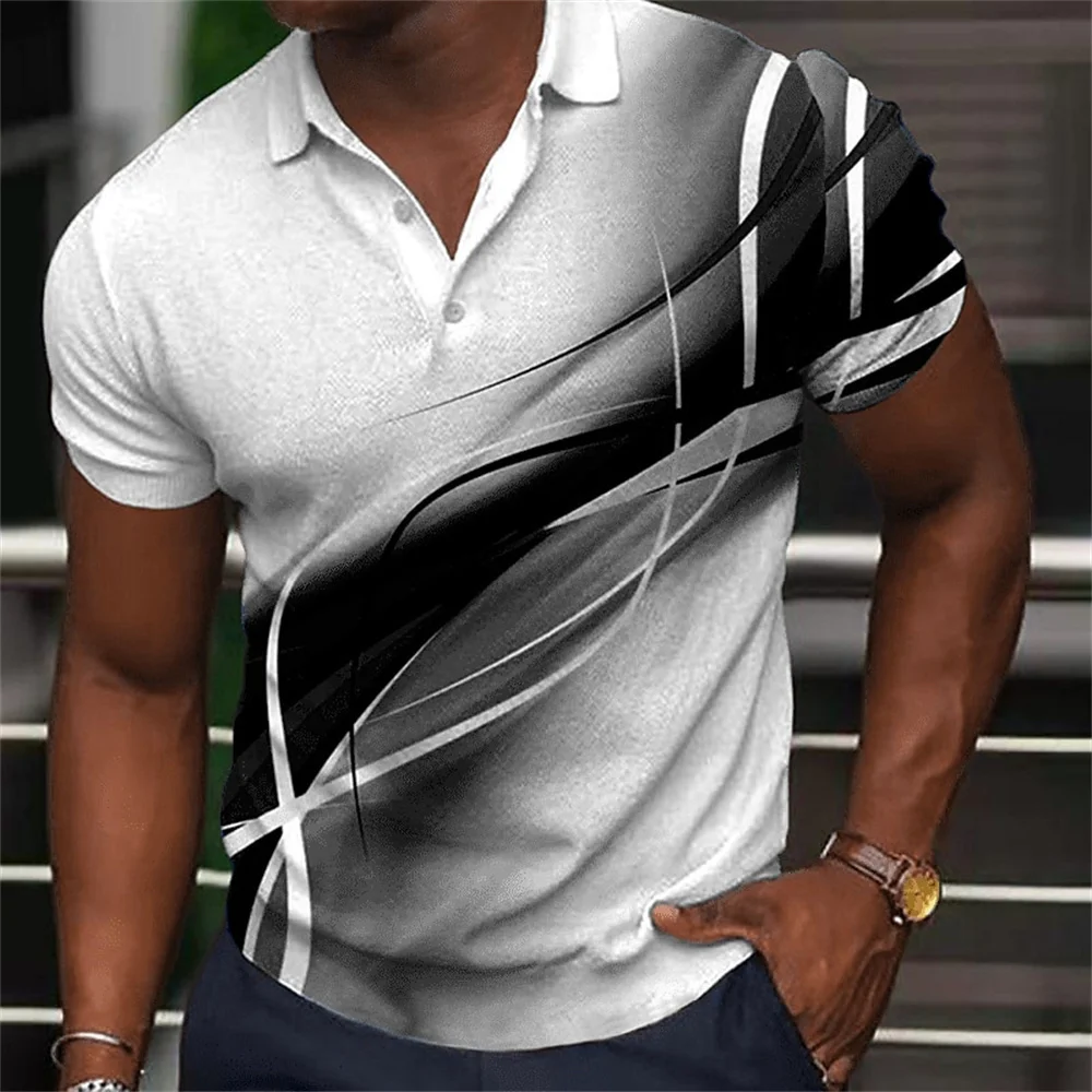 Polo Shirt Fashion Men'S Gradient Line Summer Short Sleeved T-Shirt Casual Daily Lapel Topt-Shirt Striped T-Shirt Men'S Clothing 14 S6c4434ee005c4b8e89b4ab68cef04c3fP Polo Shirt Fashion Men'S Gradient Line Summer Short Sleeved T-Shirt Casual Daily Lapel Topt-Shirt Striped T-Shirt Men'S Clothing