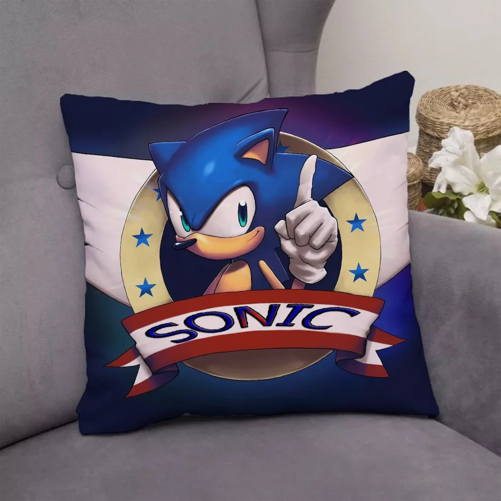 Anime Pillow Cover S-Sonic the HedgehogS Pillow Covers Decorative Decorative Pillows for Sofa Cushion Cover 45x45cm Pillowcase 2