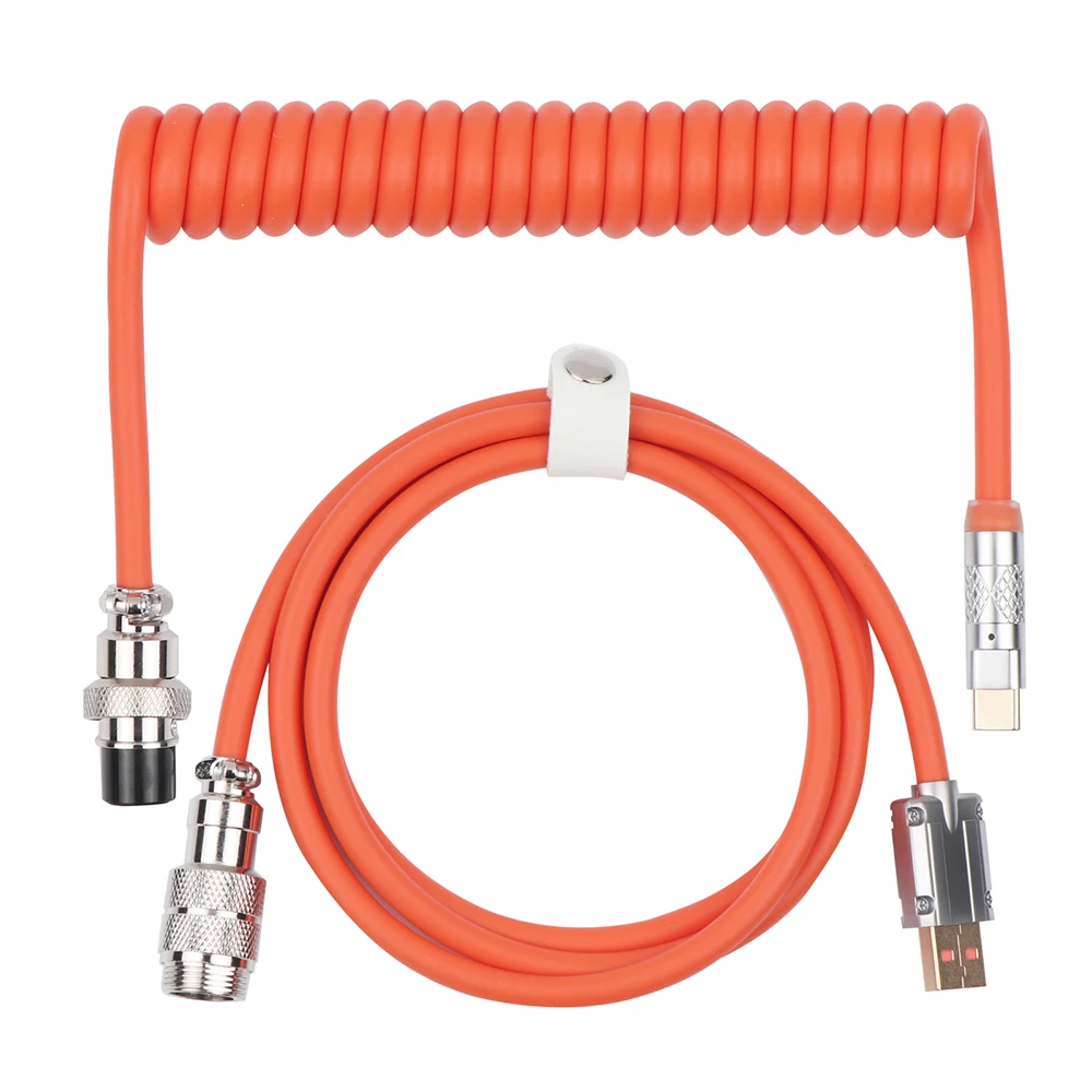 Epomaker-cabo Usb Destacável tipo c para Teclado Mecânico de Jogos Puff Aviator Enrolado Mac Win Gamers - Imagem 4
