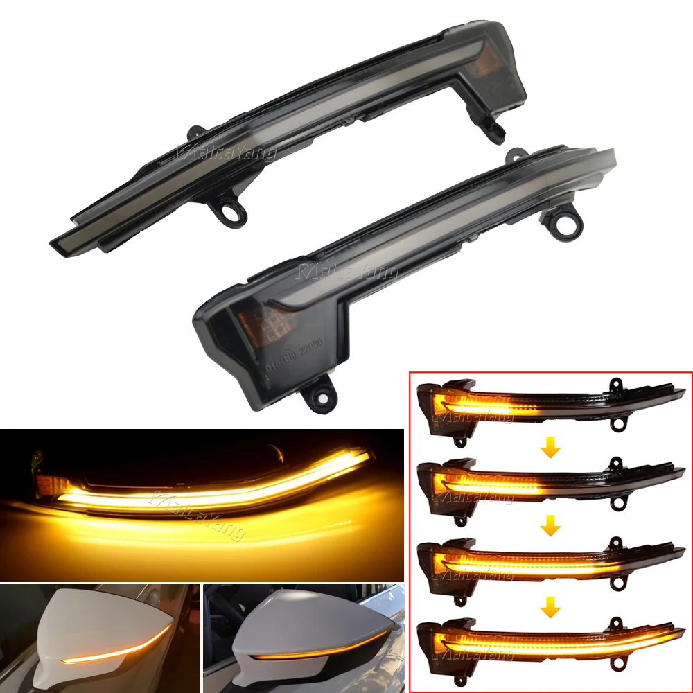 Ricambi Auto Per Seat Ateca Cupra Ateca Seat Tarraco 2X Led Indicatore Di Direzione Dinamico Lampeggiante Indicatore Specchio Laterale Dell'Acqua Lamp