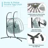 2 Person Double Egg Swing Chair with Stand Indoor Outdoor, Patio Wicker Rattan Hanging Egg Chair w/Cushion, Pillow 2