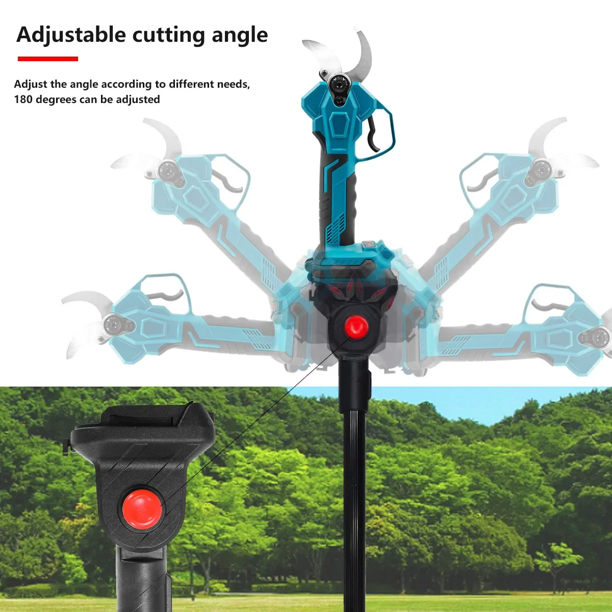Brushless Electric Pruning Shears Pruner With 1.3-2.5m Reach Extension Pole Efficient Fruit Tree Bonsai Pruning Branche Cutter 2