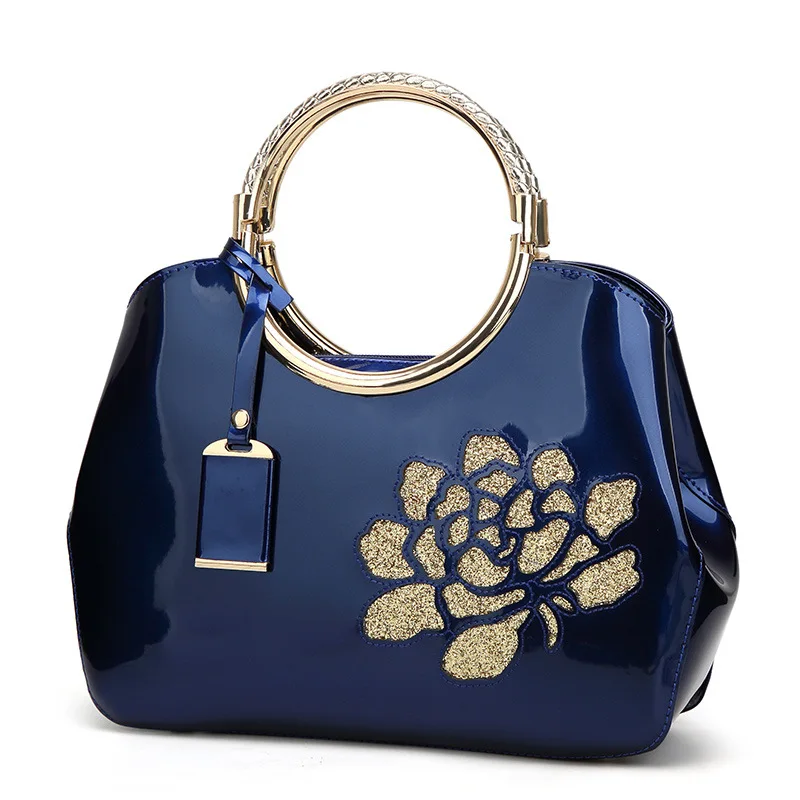 2024 Fashion Lacquer Leather Handheld Women's Bag Bright Shell Large Capacity Bag Single Shoulder Oblique Straddle Bag For Gift