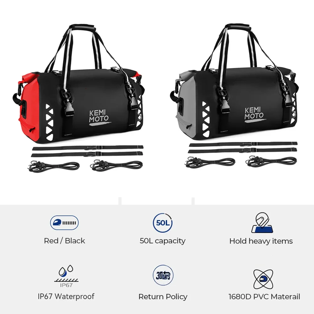 Motorcycle Bag Outdoor PVC Dry Sack Bag Waterproof 10L 20L 30L 50L Shoulder Bag Diving Swimming Hiking Driving Travel Kits waterproof dry sack