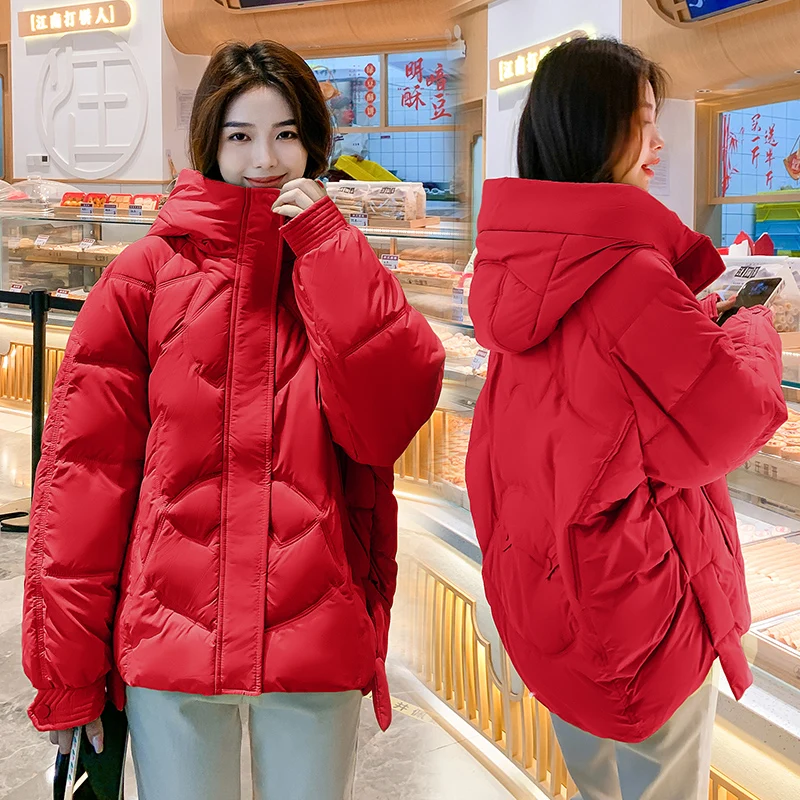 Maternity Clothes Down Jacket Loose Comfortable Fashion Warm Oversize Thickened Cotton Coat Short Irregular Pregnancy Outwears