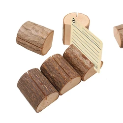 10PCS Wood Place Card Holder Rustic Table Number Holders Wood Photo Clip Brand Place Wood For Wedding Party Table Decorations
