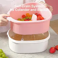 Customized Fruit Cleaning Device Wholesale Large Fruit Washer Spinner with Brush 2